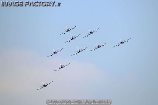2018-07-01 Arona Airshow 1668 PAN - Frecce Tricolori - Aermacchi MB-339